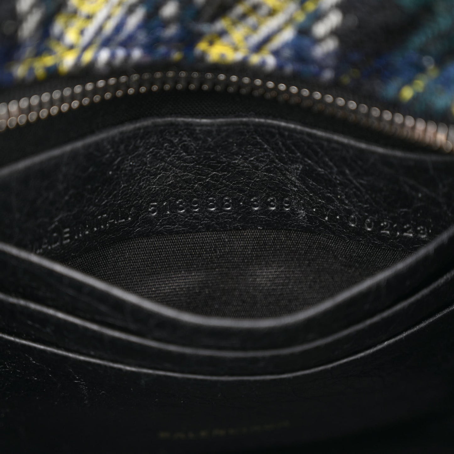 Wool Cuir Arena Plaid Diagonal Allover Logo Matelasse XXS Bazar Shopper Tote Green Blue Yellow