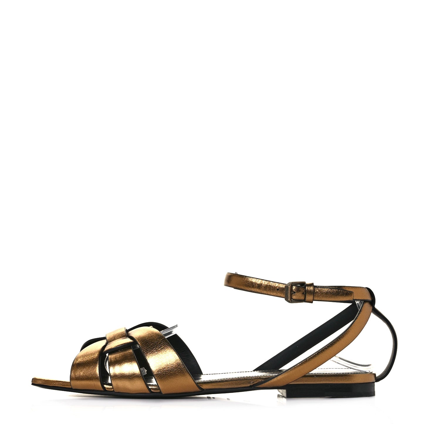 Calfskin Tribute 05 Ankle Strap Sandals 38 Dark Gold