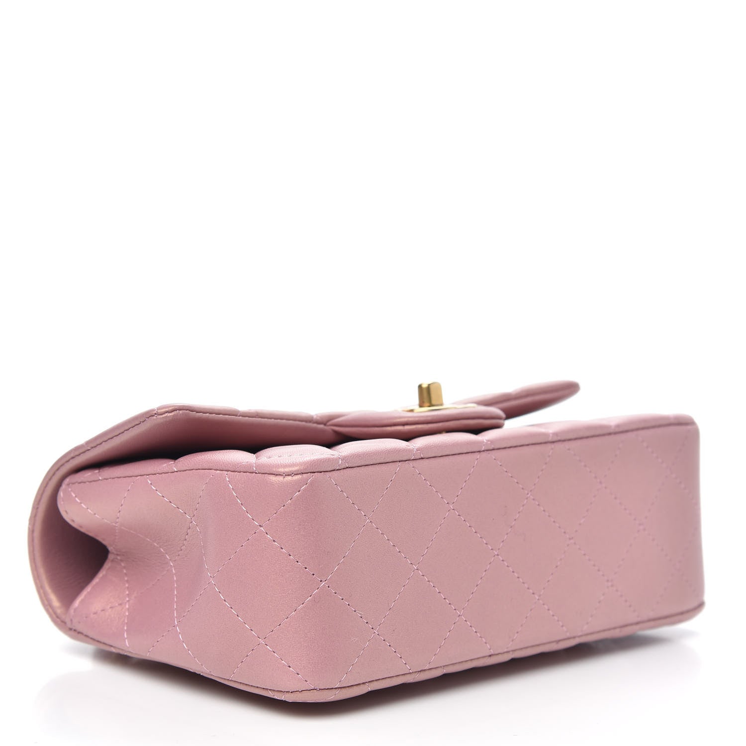 Chanel Iridescent Lambskin Quilted Mini Top Handle Rectangular Flap Pink 4 of 11