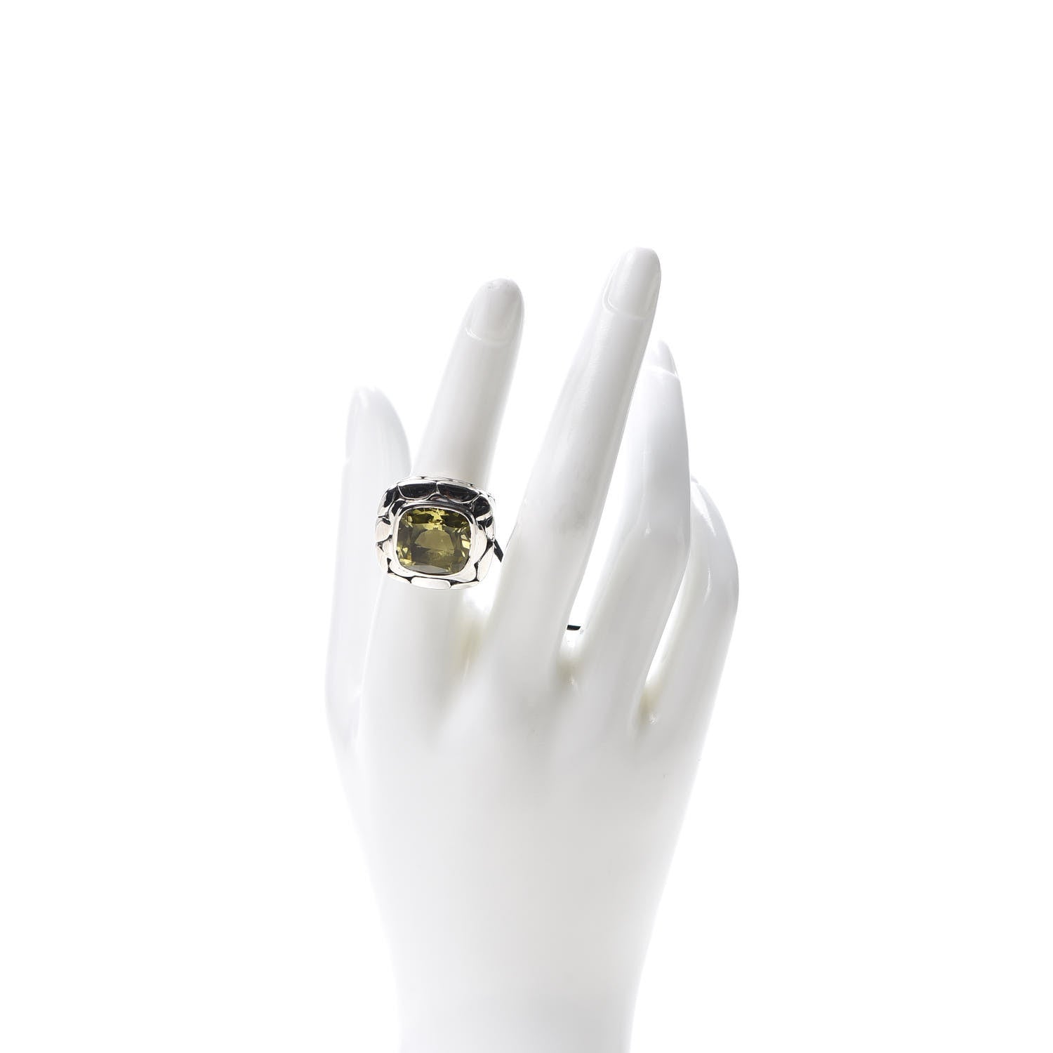 John Hardy Sterling Silver Citrine Large Batu Kali Square Ring 54 7 2 of 6