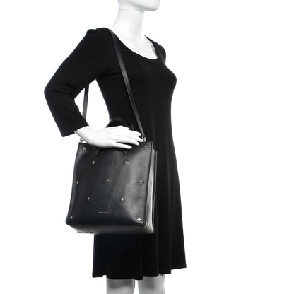 Givenchy Calfskin Stud Embellished Small Stargate Shopper Tote Black 2 of 18