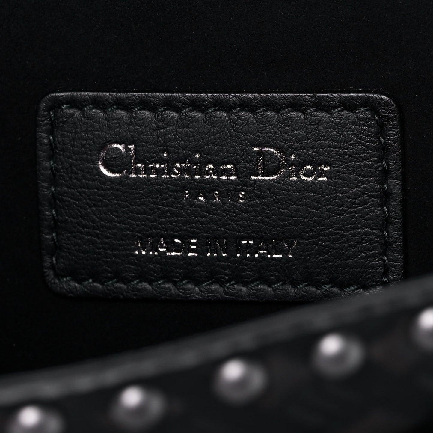 Calfskin Studded Dio(r)evolution Flap Bag Black