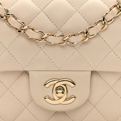 Chanel Lambskin Quilted Mini Rectangular Flap Light Beige 8 of 9