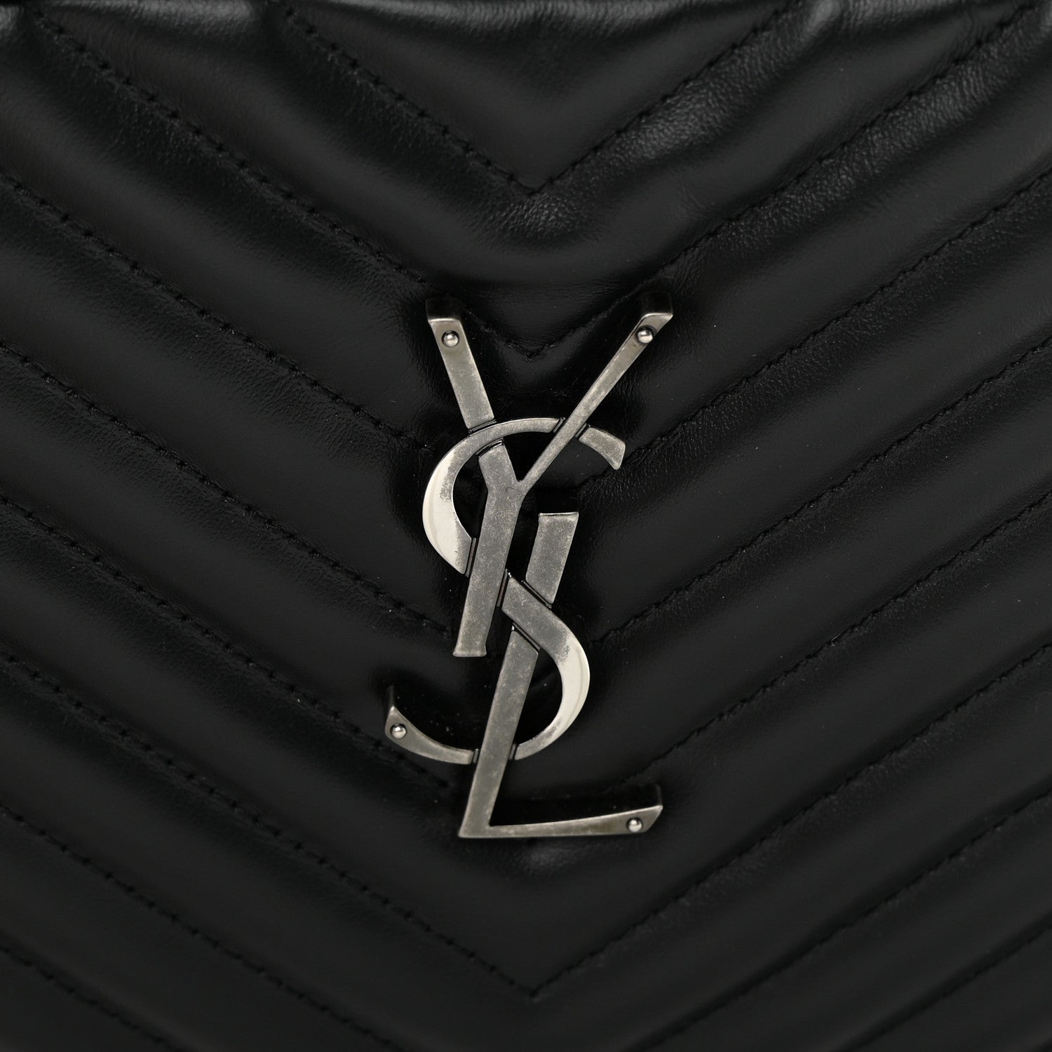Saint Laurent Calfskin Matelasse Monogram Lou Camera Bag Black 11 of 13