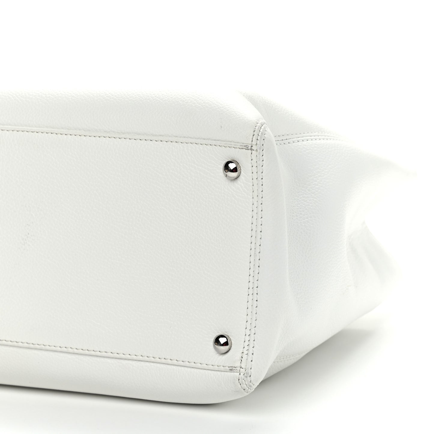 Calfskin Cerf Executive Shopper Tote White