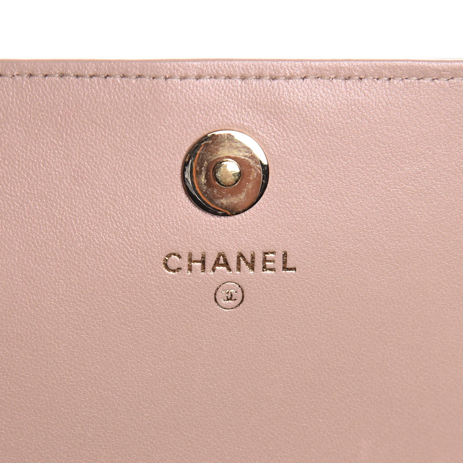 Chanel Iridescent Calfskin Quilted Boy Wallet on Removable Chain Light Pink 6 of 10