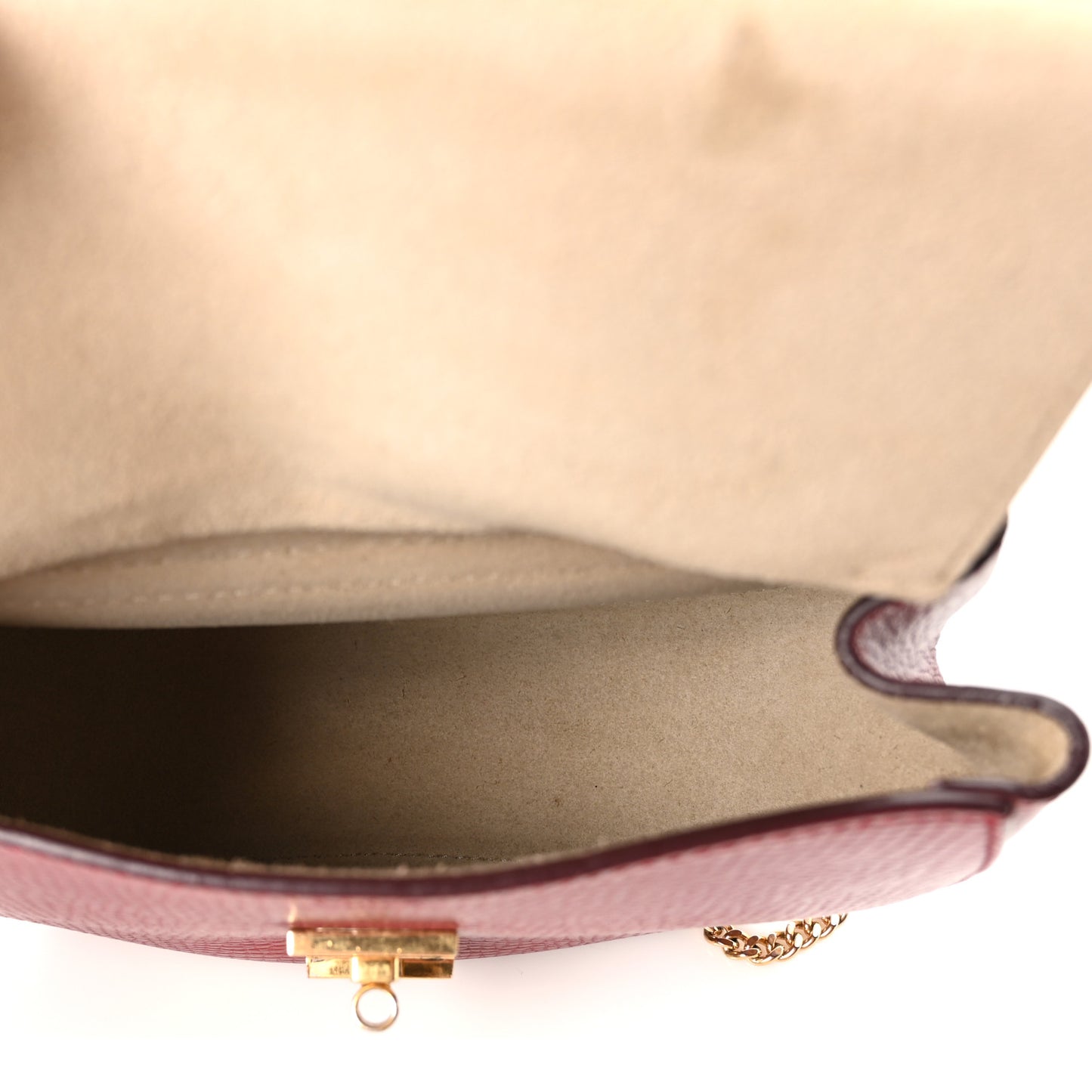 Grained Calfskin Lambskin Mini Bi-Color Drew Shoulder Bag Red