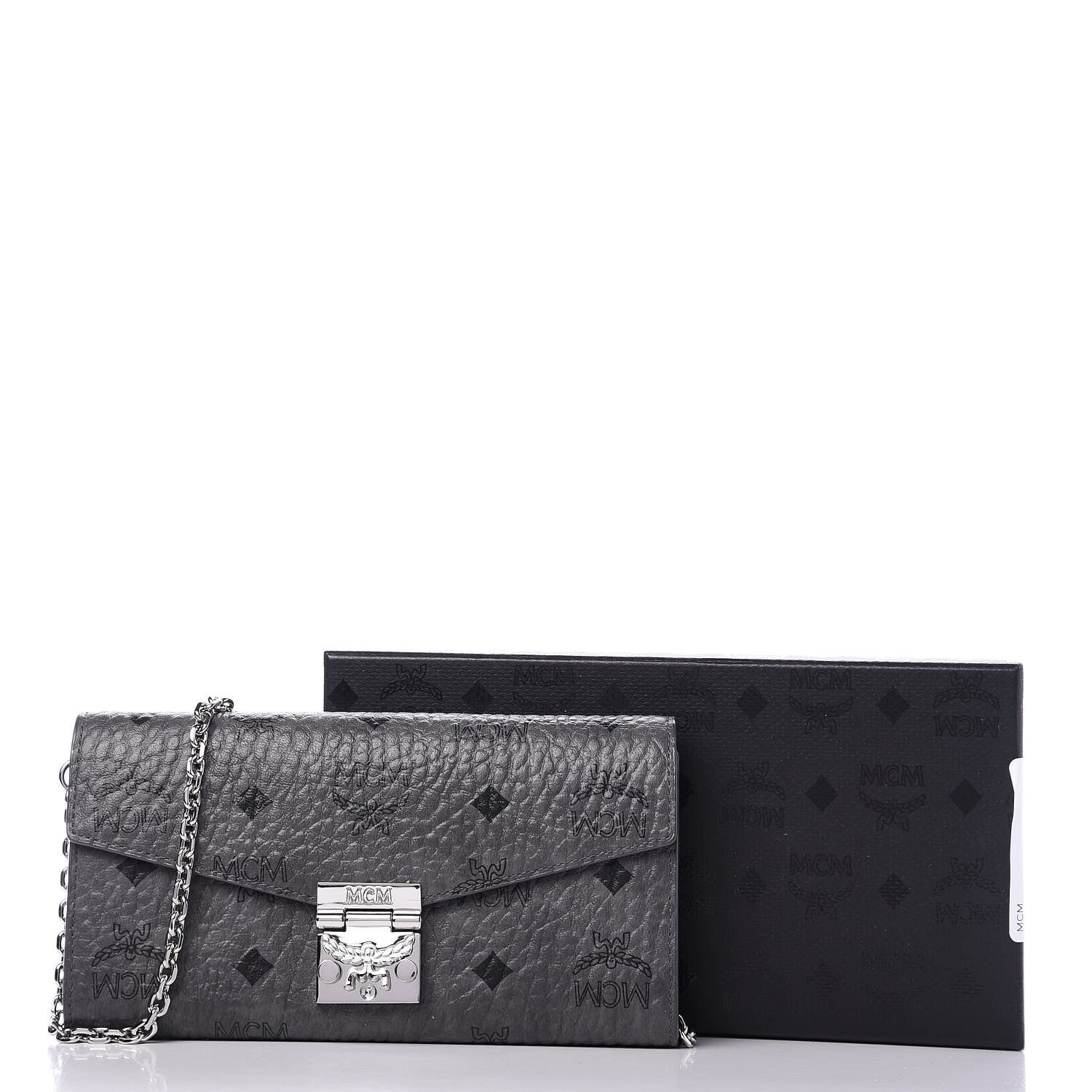 MCM Visetos Large Patricia Wallet On Chain Phantom Grey 11 of 11