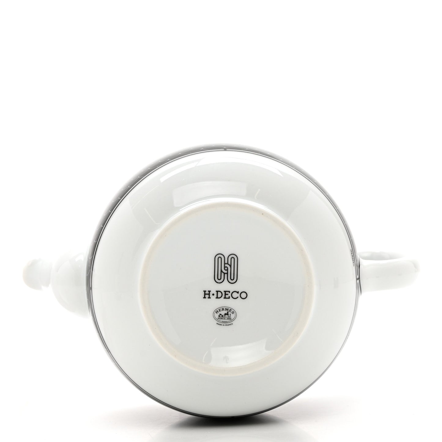 Porcelain H Deco Teapot Black