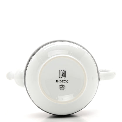 Hermes Porcelain H Deco Teapot Black 4 of 9