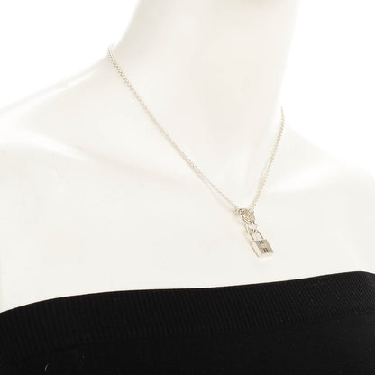Hermes Sterling Silver Cadenas Kelly Lock Pendant Necklace 2 of 5