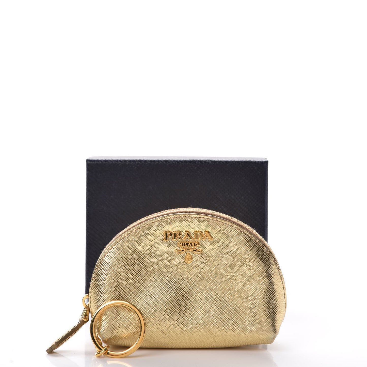 Saffiano Metal Coin Purse Gold