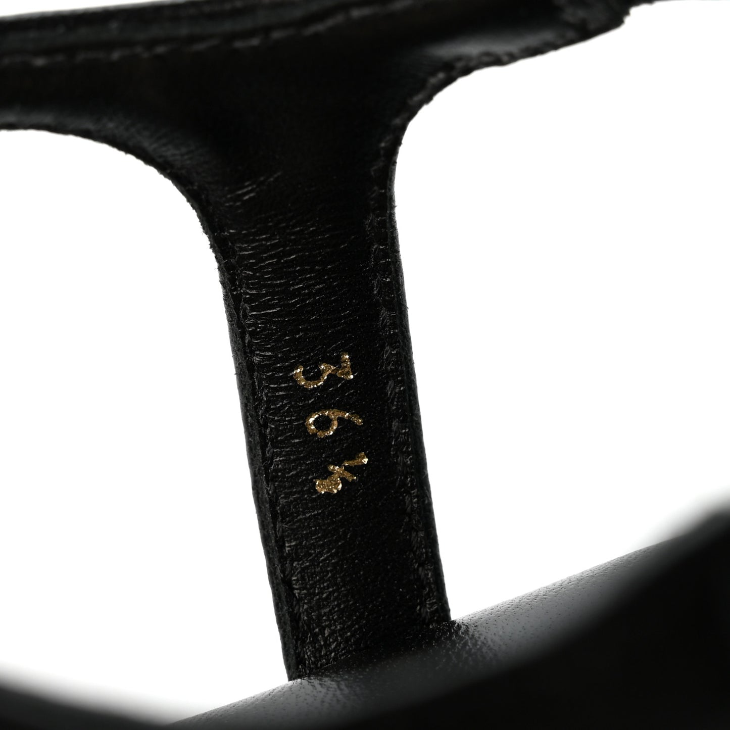 Lambskin Metal Chain Ankle Strap Sandals 36.5 Black