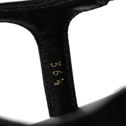 Chanel Lambskin Metal Chain Ankle Strap Sandals 36.5 Black 8 of 12