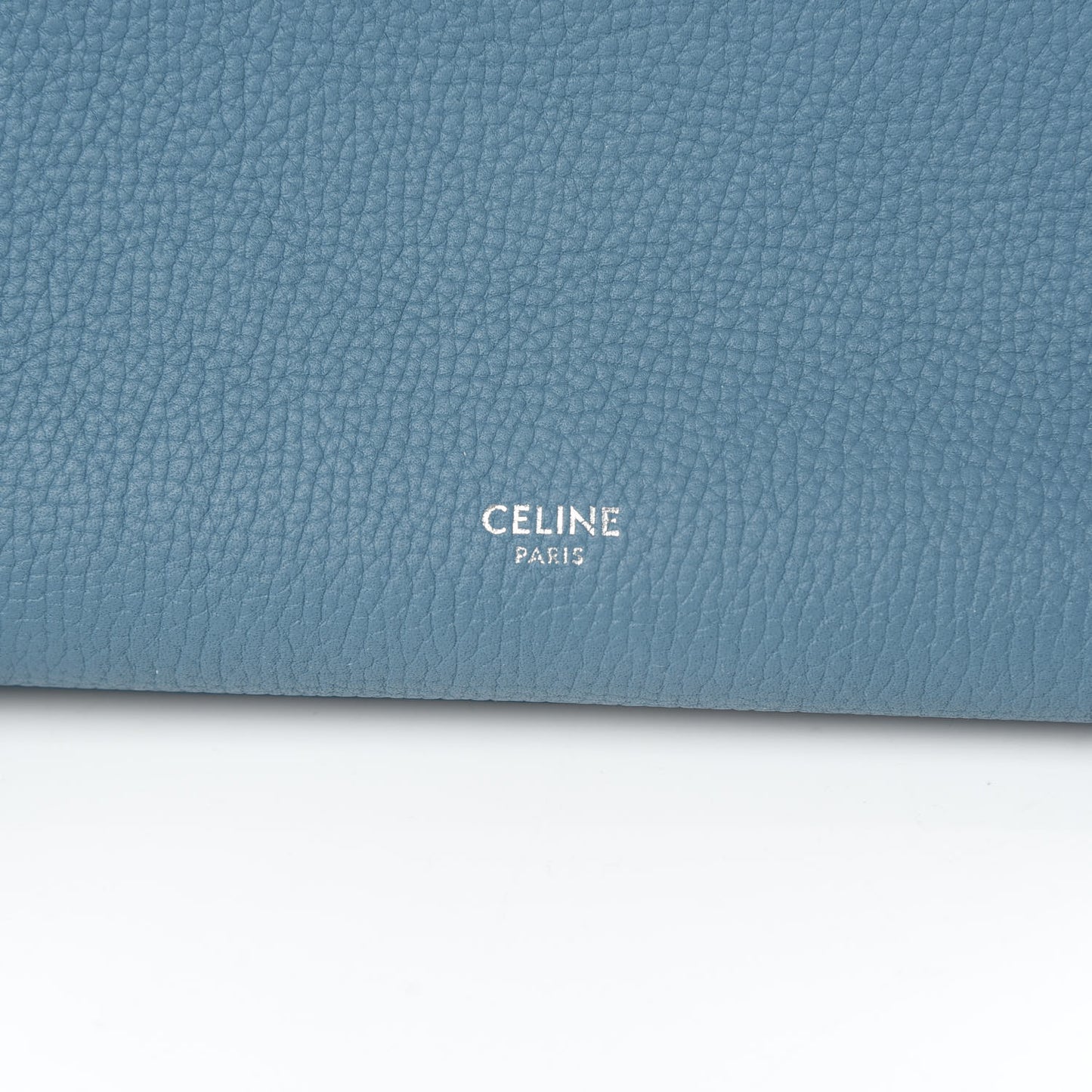 Supple Grained Calfskin Small Long Strap Big Bag Slate Blue