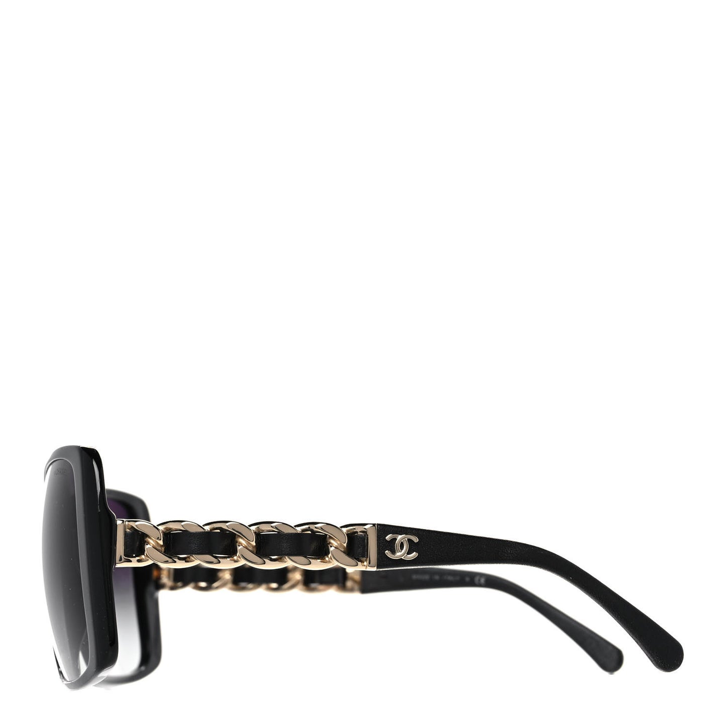 Acetate Chain Sunglasses 5208-Q Black