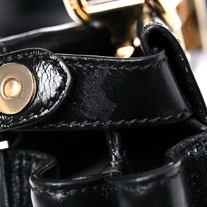 Fendi Agnello Old Shine Medium Peekaboo Iconic Satchel Black 13 of 16