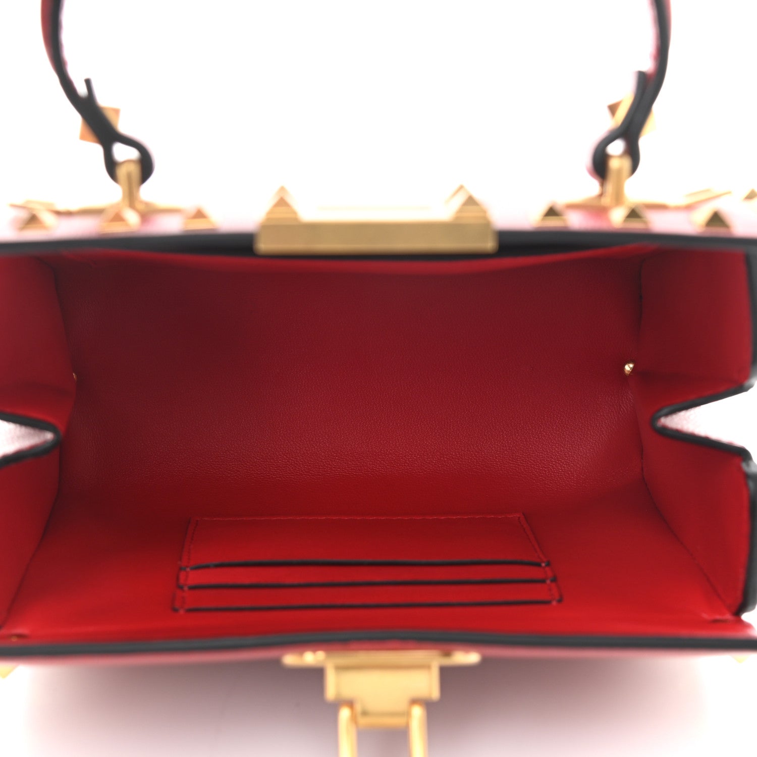 Valentino Garavani Grainy Calfskin Rockstud Alcove Box Top-Handle Bag Rouge Pur 5 of 12
