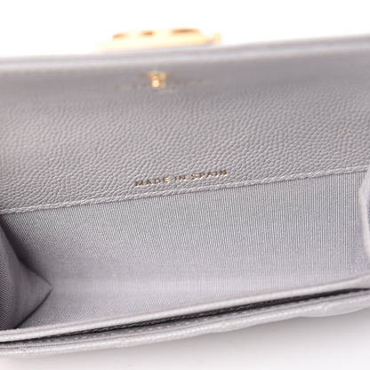 Chanel Caviar Quilted Boy Flap Card Holder Grey 5 of 9