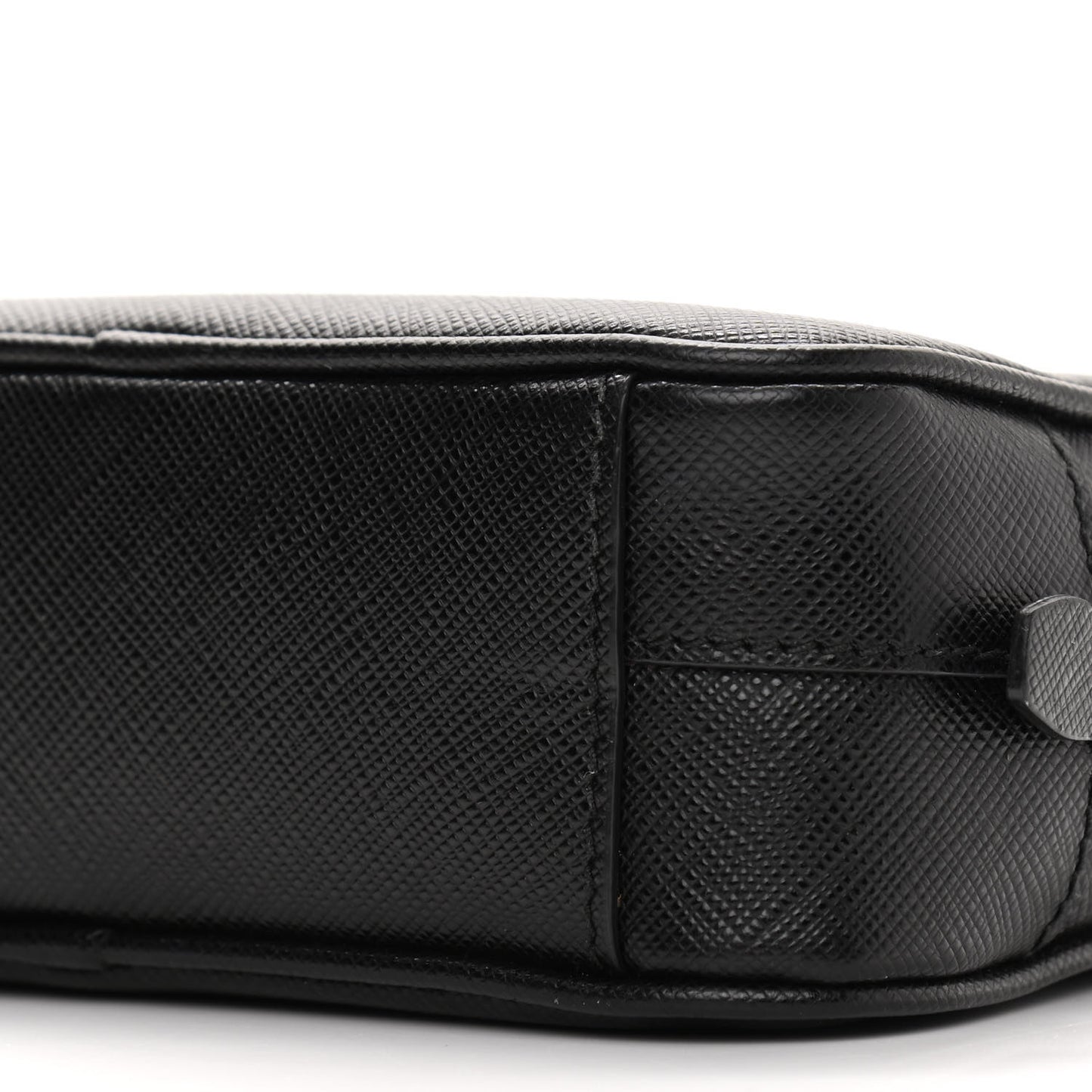 Saffiano Lux Small Camera Crossbody Bag Black