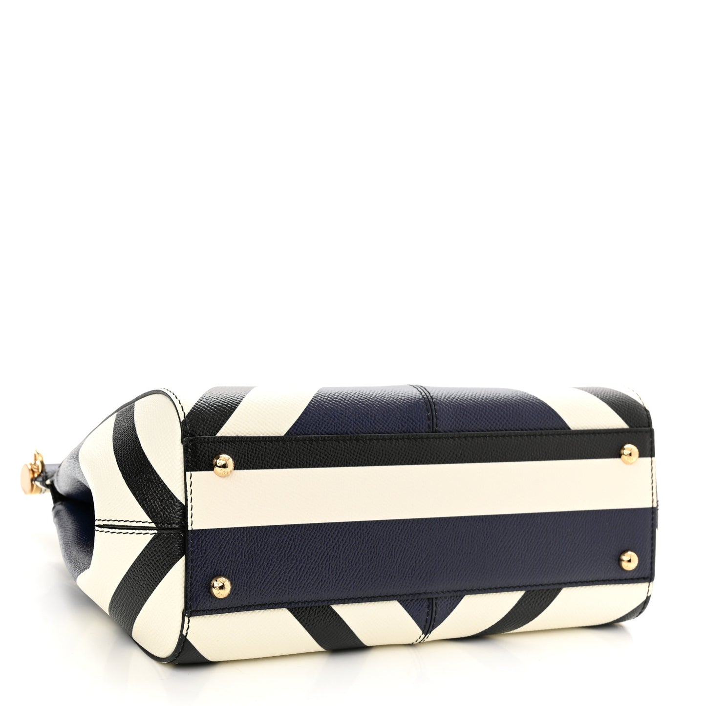 Dauphine Chevron Striped Medium Miss Sicily Satchel Blue