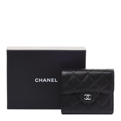 Chanel Caviar Quilted Compact Flap Wallet Black 10 of 10