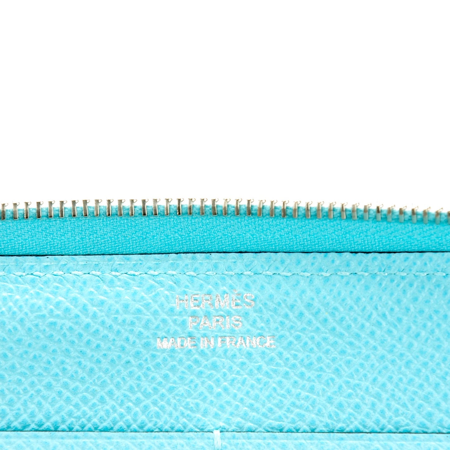 Epsom Printed Silk Flamingo Party Soie-Cool Wallet Mykonos Bleu Atoll