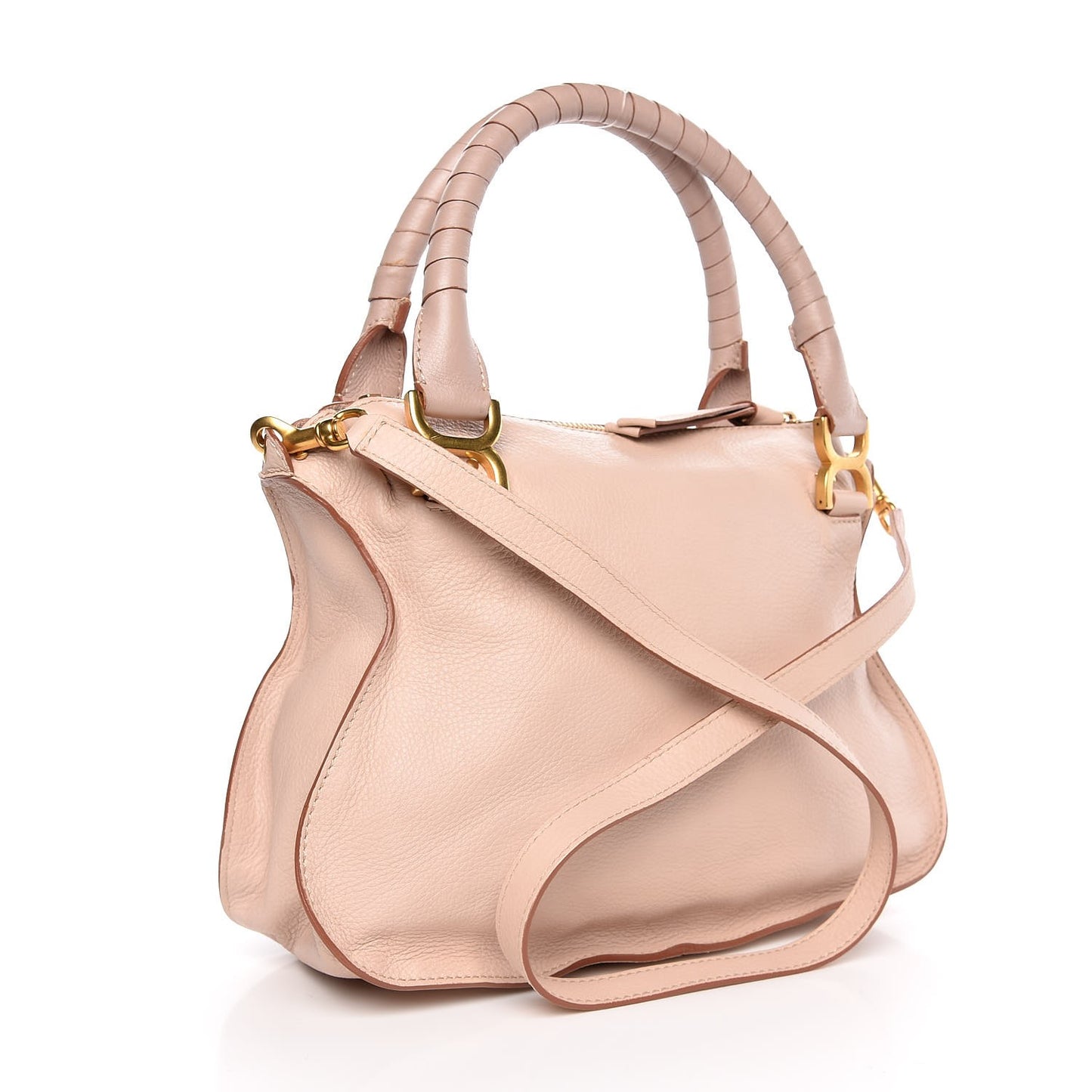 Calfskin Medium Marcie Satchel Nude Pink