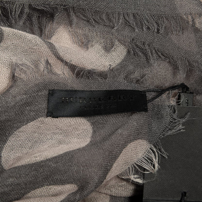 Burberry Prorsum Cashmere Silk Polka Dot Fringe Scarf Grey 4 of 4