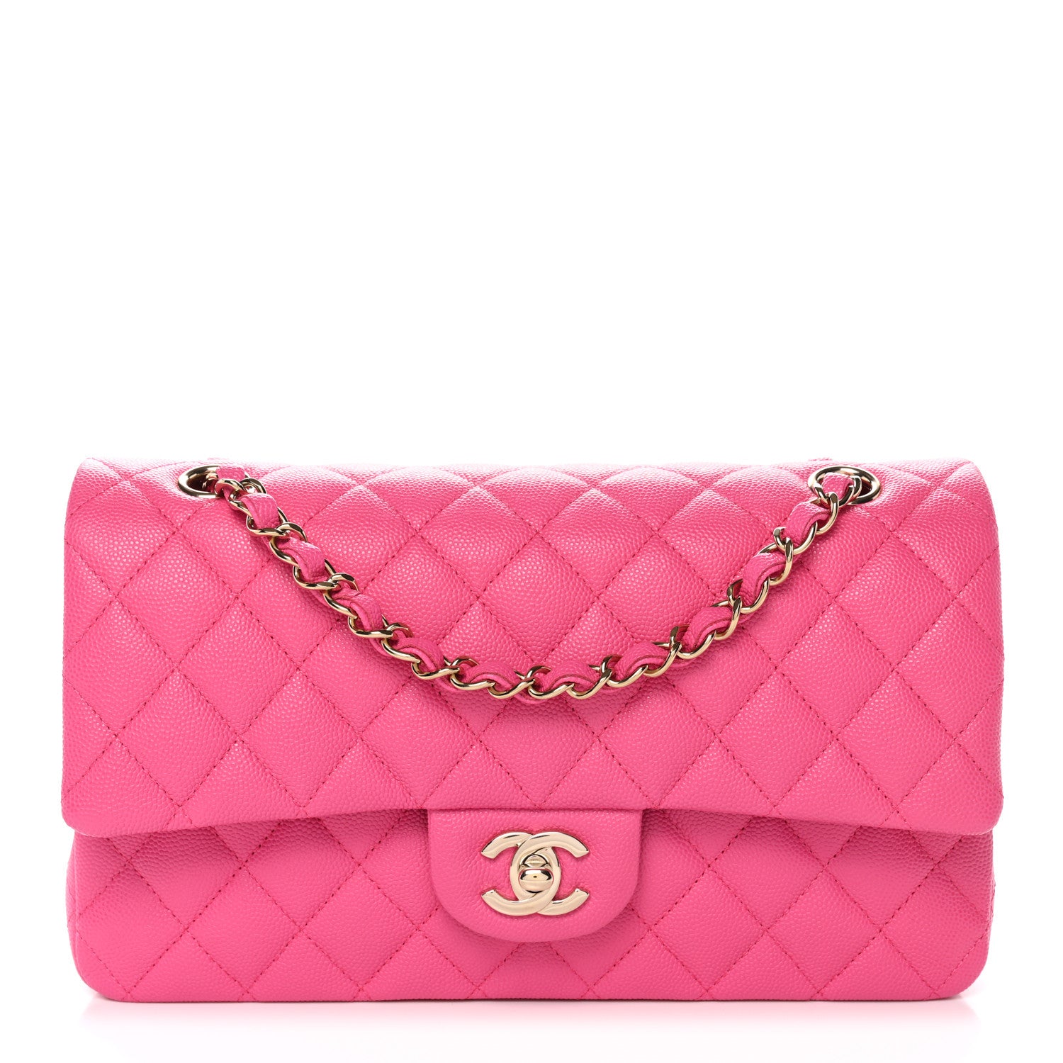 Chanel Caviar Quilted Medium Double Flap Dark Pink 1 of 11