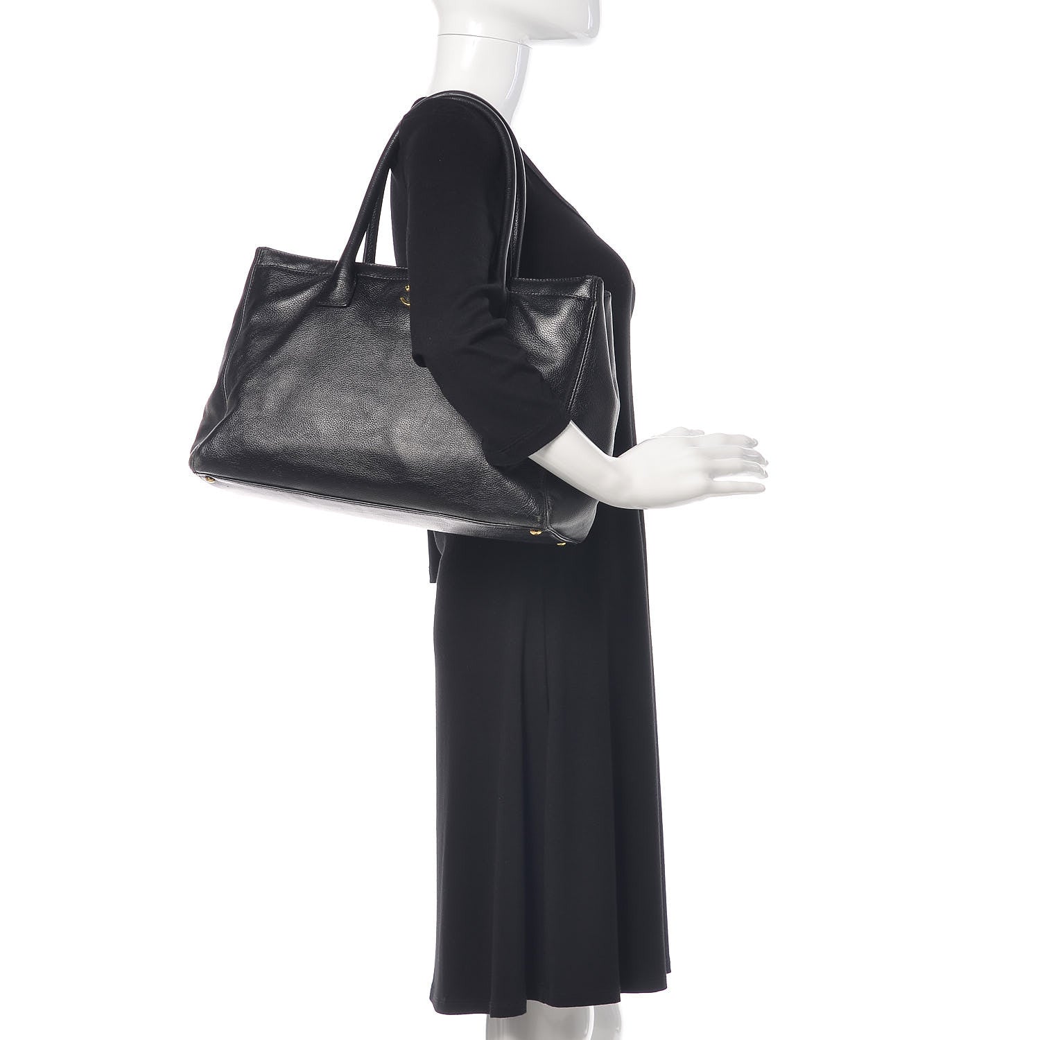 Chanel Calfskin Cerf Executive Shopper Tote Black 2 of 17