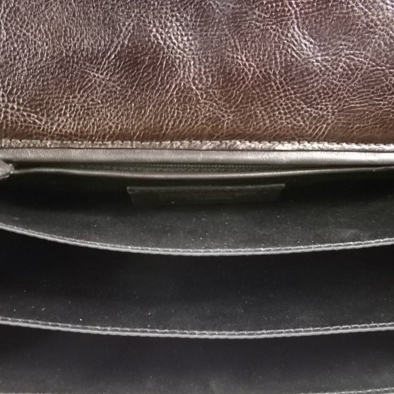 Saint Laurent Leather Byzance Flap Bag Bronze 6 of 9