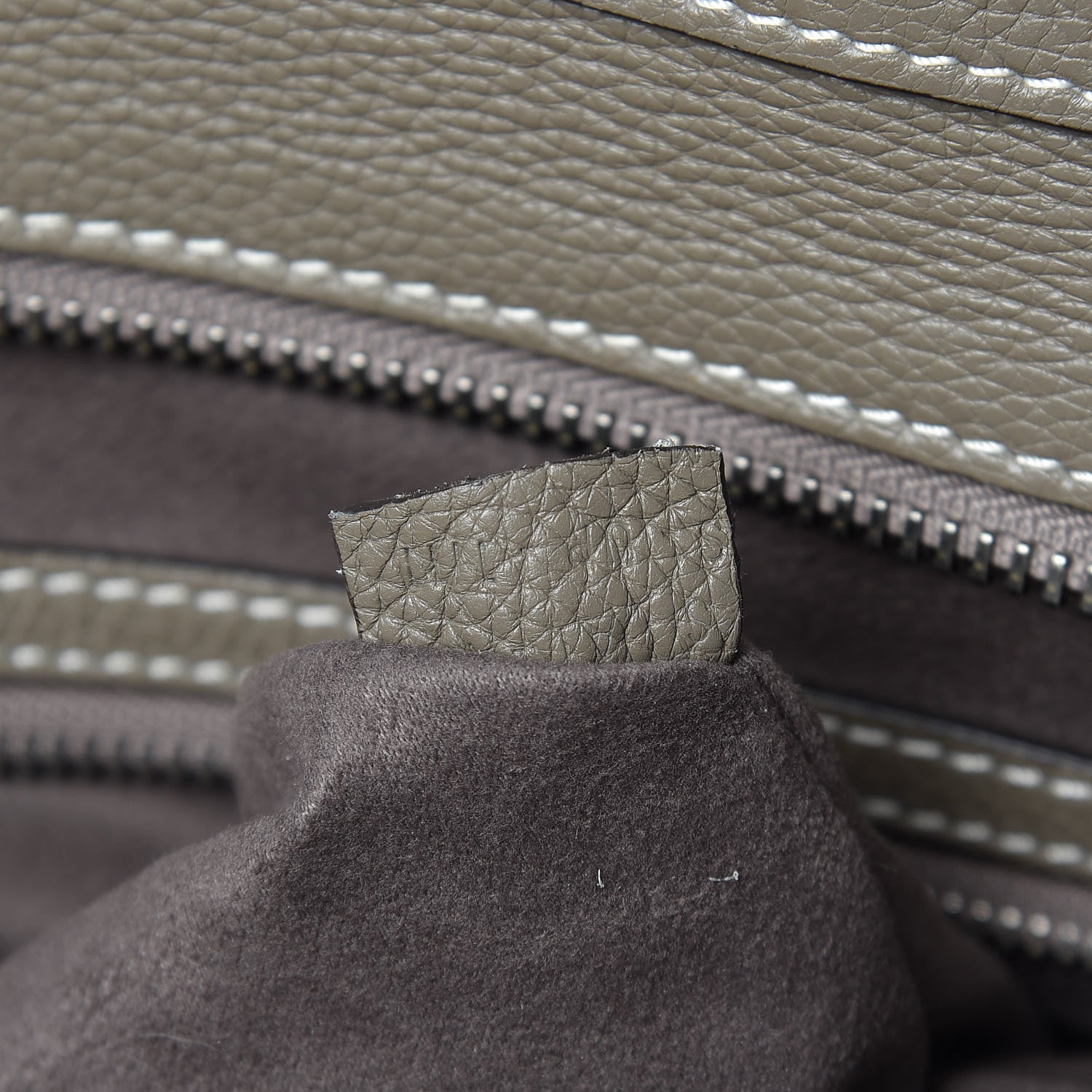 Celine Drummed Calfskin Mini Luggage Souris 8 of 17