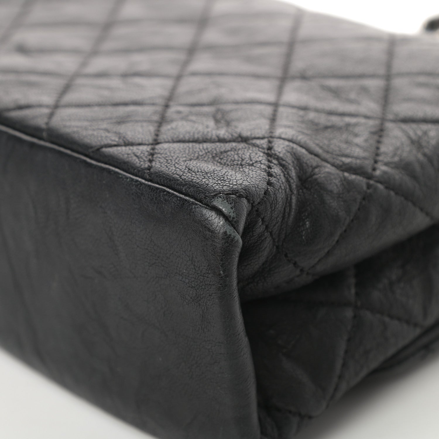 Chanel Crumpled Lambskin Quilted Medium Single Flap Black 11 of 13