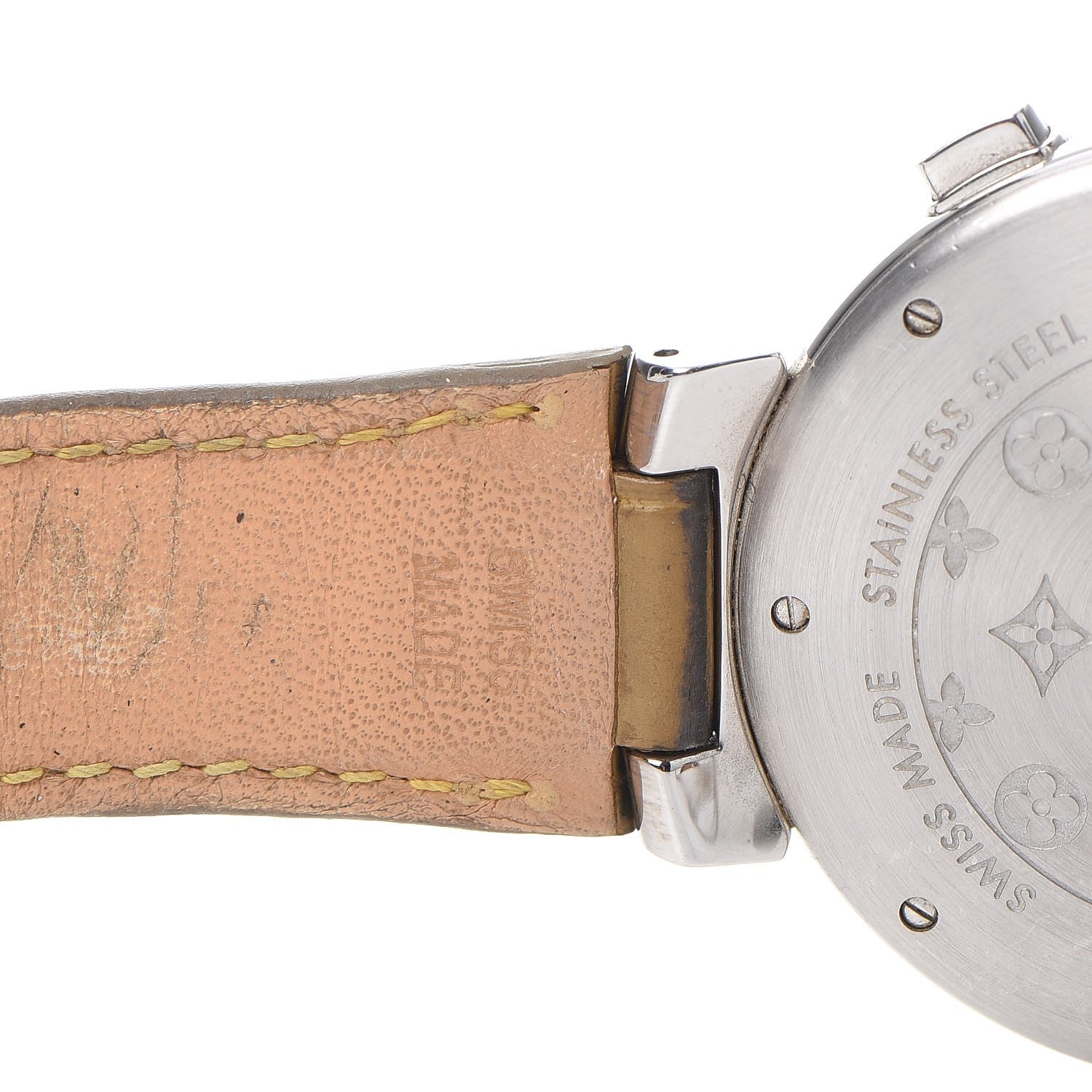 Louis Vuitton Stainless Steel Alligator 41mm Tambour Chronograph Automatic Watch Champagne 6 of 10