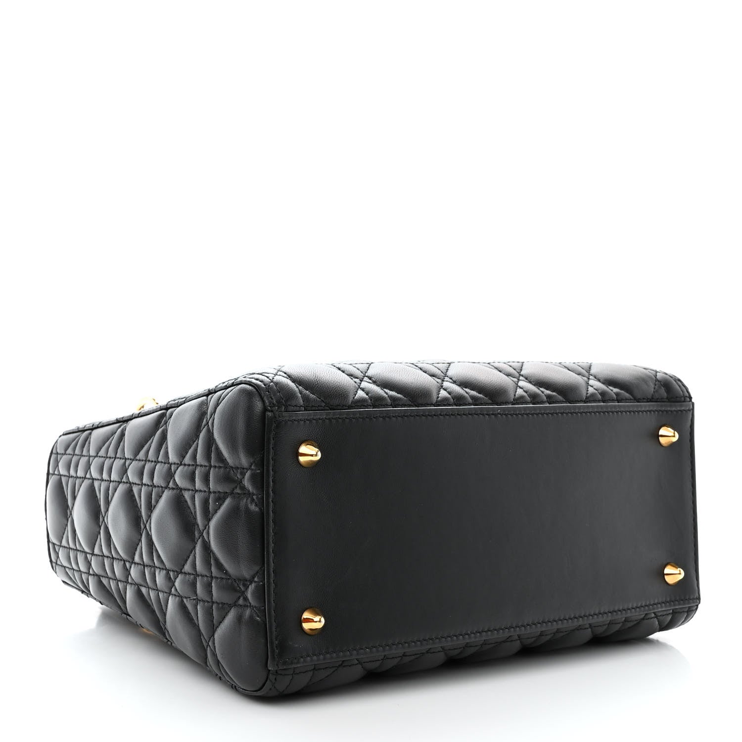 Christian Dior Lambskin Cannage Medium Lady Dior Black 4 of 12