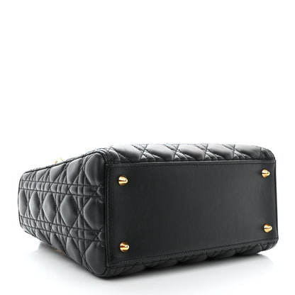 Christian Dior Lambskin Cannage Medium Lady Dior Black 4 of 12