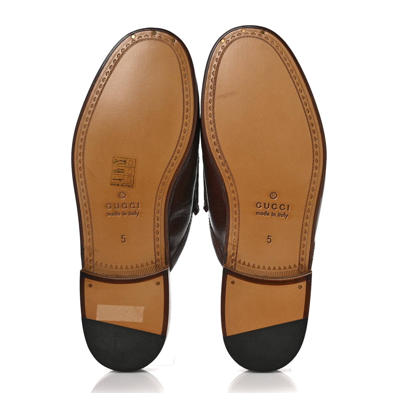 Gucci Goatskin Mens Horsebit Slippers 5 Light Brown 5 of 9