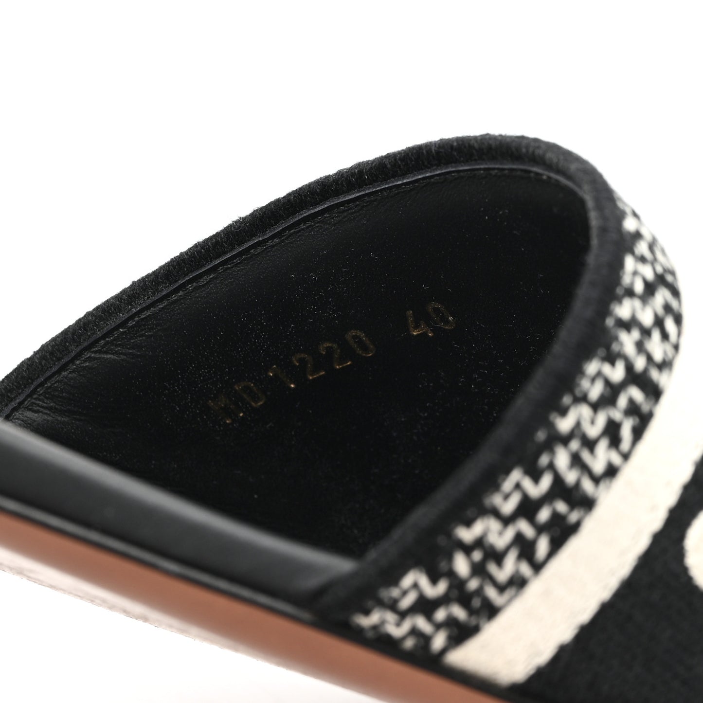 Canvas Embroidered Dway Mules Slide Sandals 40 Black