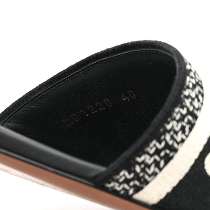 Christian Dior Canvas Embroidered Dway Mules Slide Sandals 40 Black 9 of 10