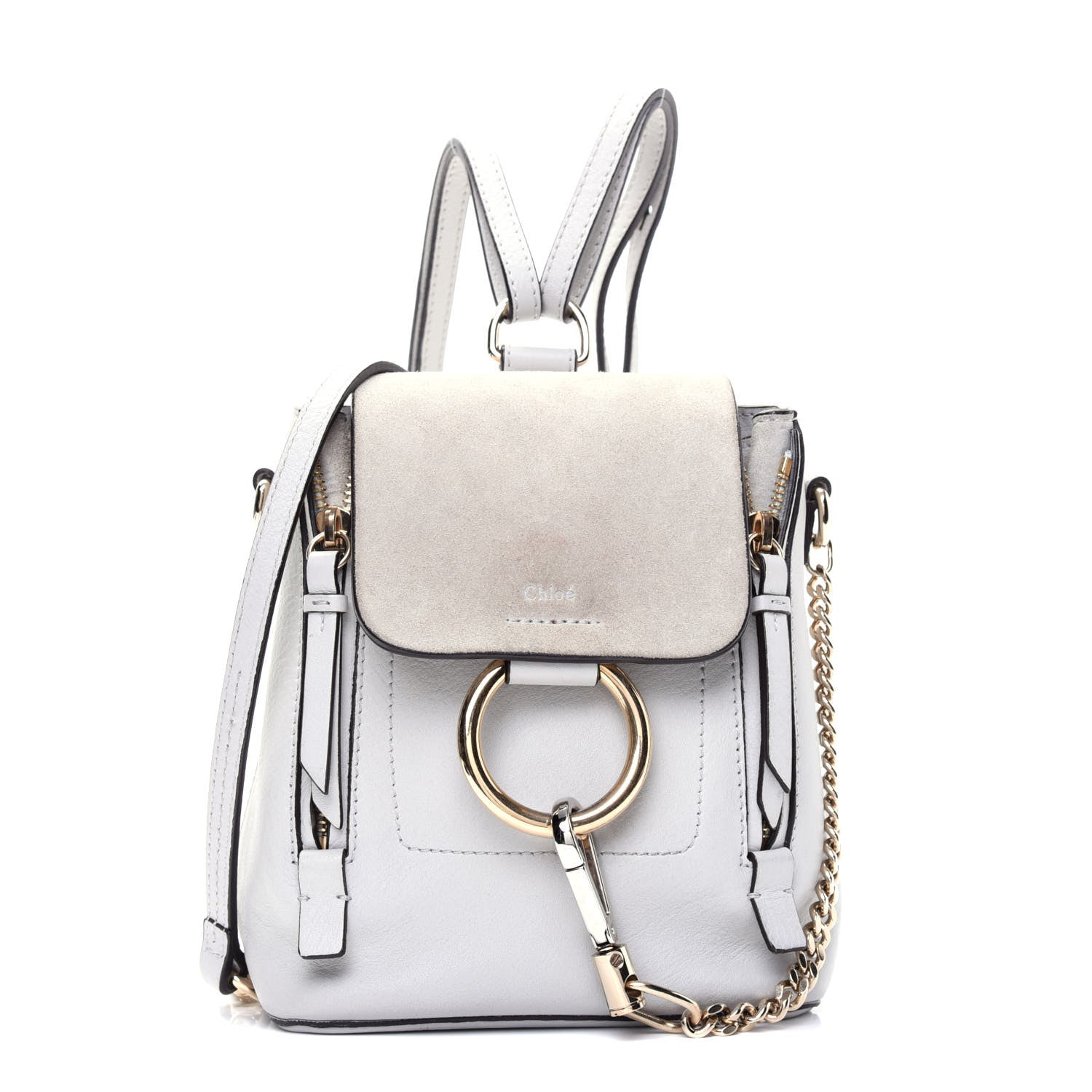 Chloe Suede Calfskin Mini Faye Backpack Airy Grey 1 of 20
