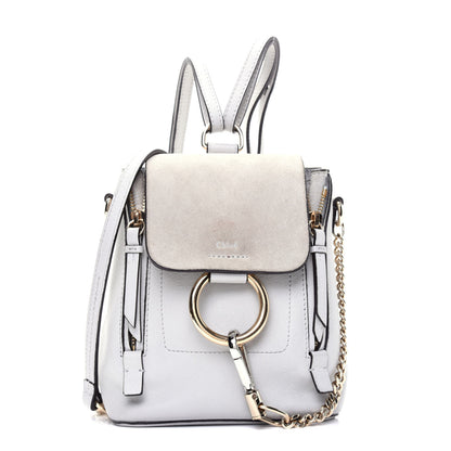Chloe Suede Calfskin Mini Faye Backpack Airy Grey 1 of 20