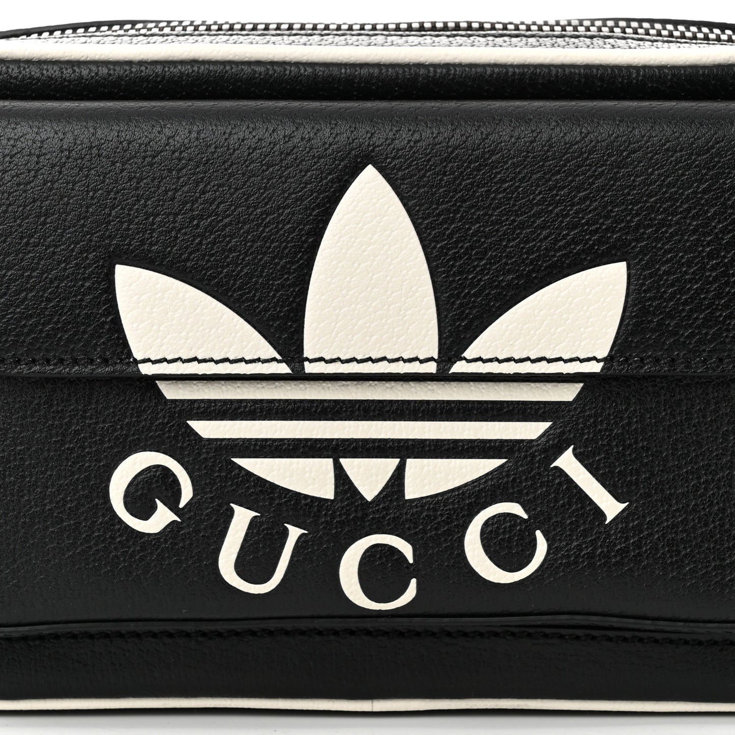 X ADIDAS Textured Dollar Calfskin Belt Bag Black