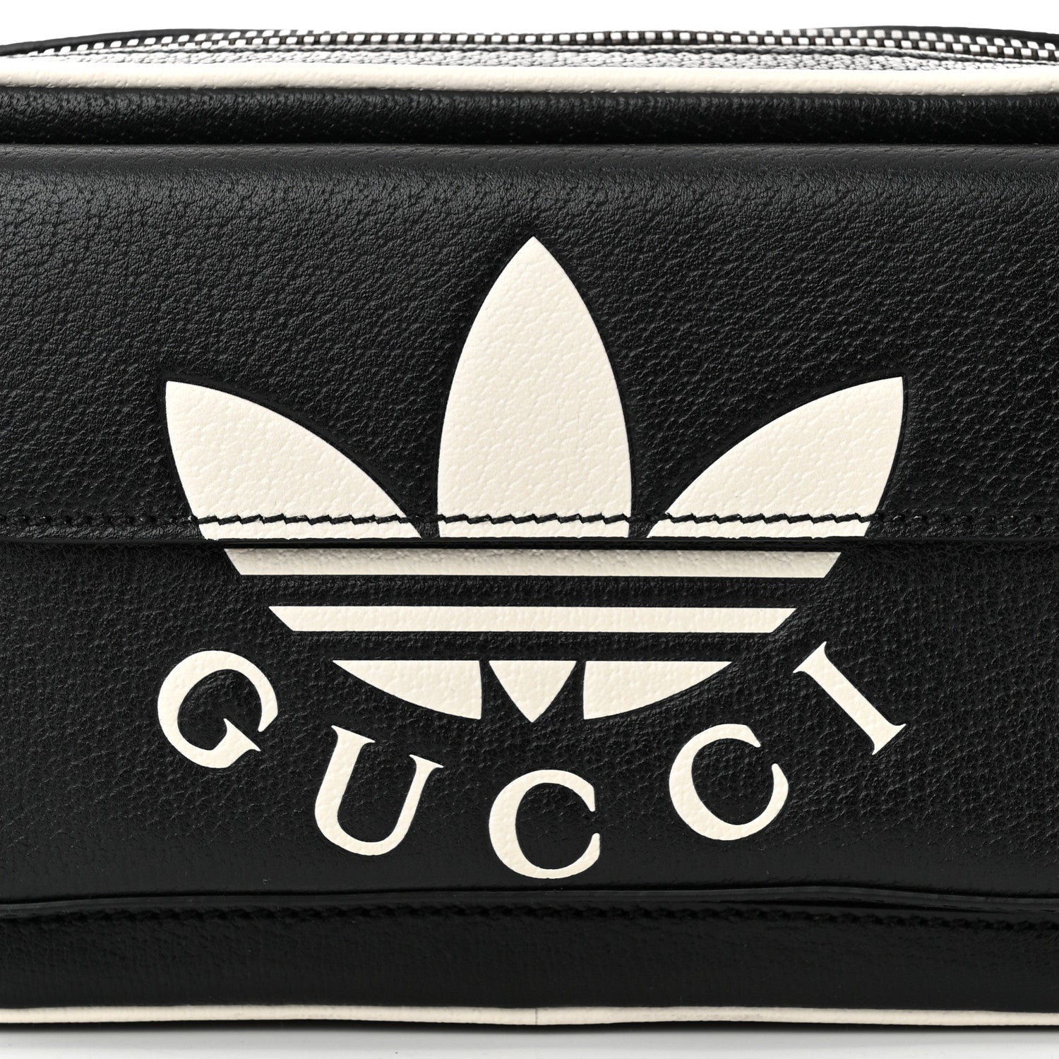 Gucci X ADIDAS Textured Dollar Calfskin Belt Bag Black 8 of 10