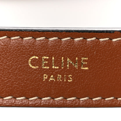 Celine Smooth Calfskin Triomphe Embroidered Ava Shoulder Bag Tan 6 of 11