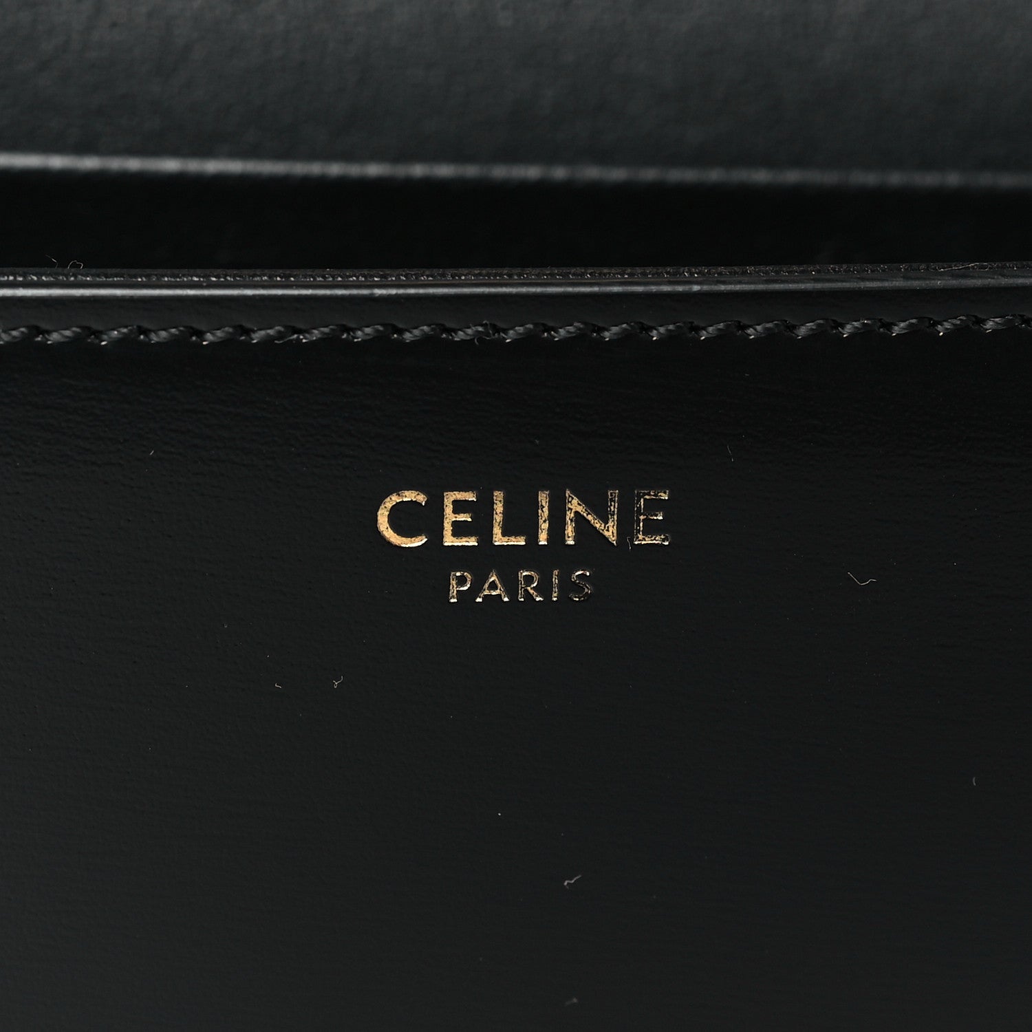 Celine Shiny Calfskin Triomphe Shoulder Bag Black 6 of 9