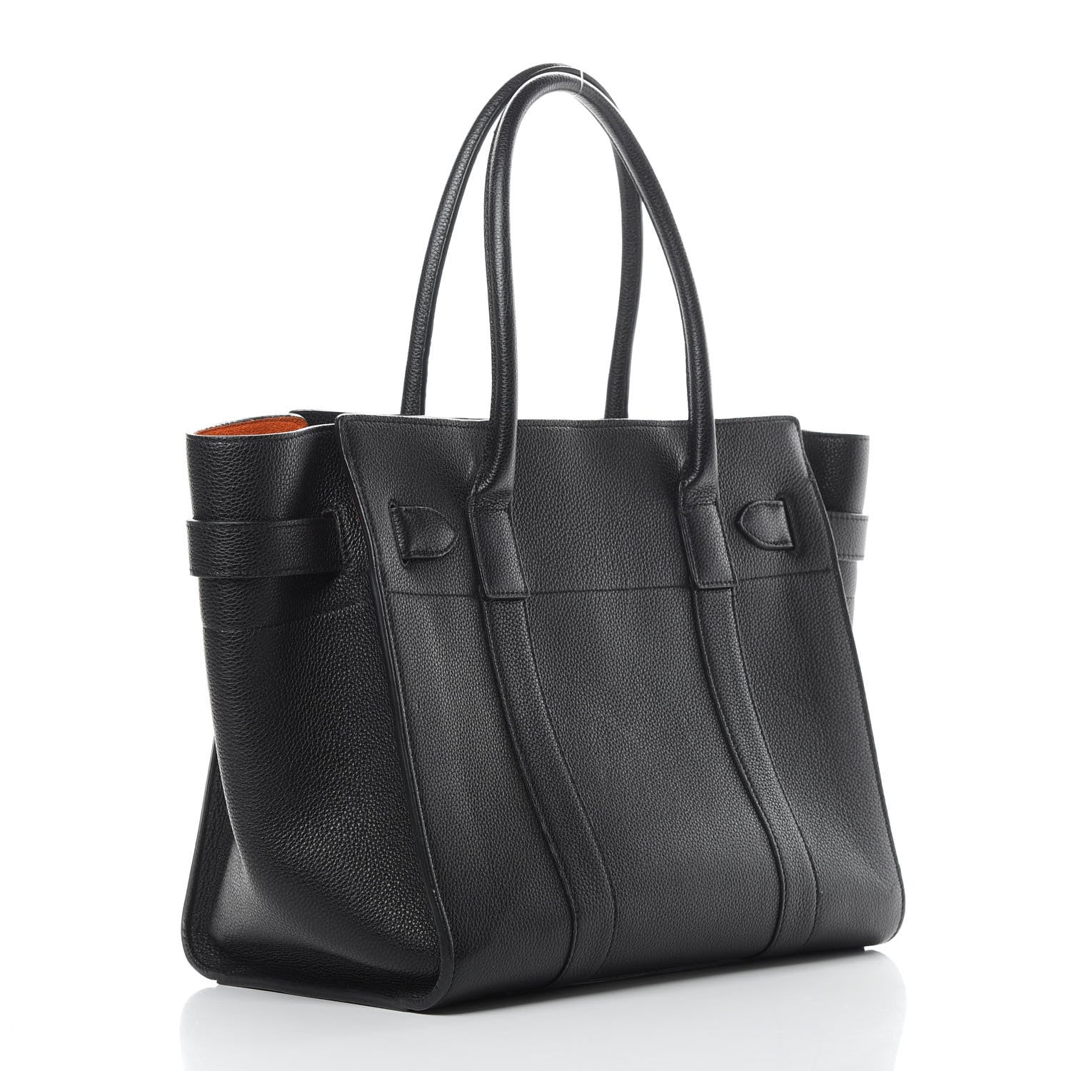 Mulberry Grain Vegetable Tanned Calfskin Zipped Bayswater Black 3 of 17