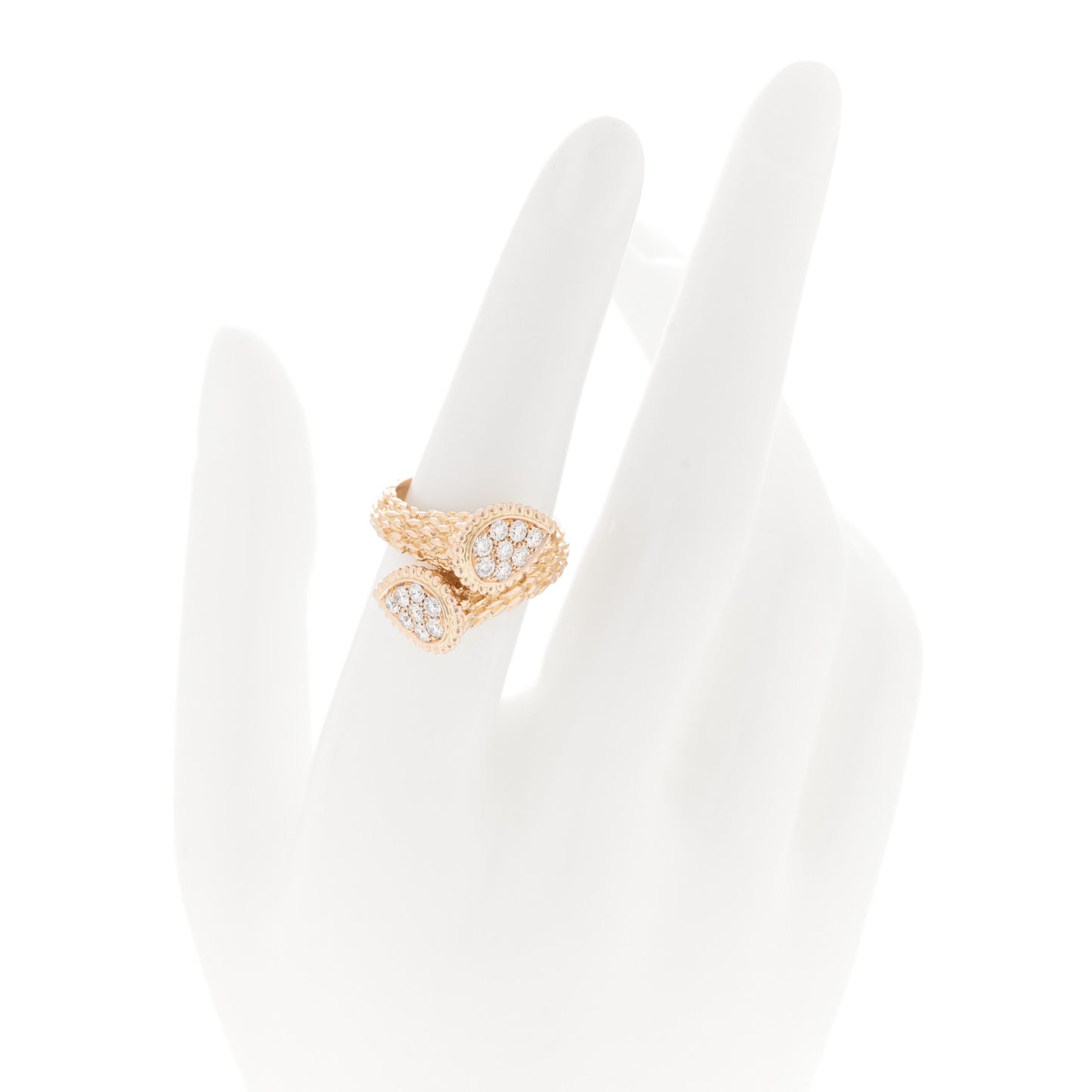 18K Rose Gold Diamond Toi e Moi Serpent Boheme Ring 53 6.25