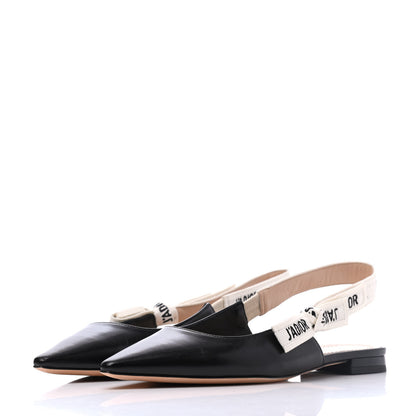 Christian Dior Lambskin Ribbon J'Adior Slingback Ballet Flats 35.5 Black 3 of 16