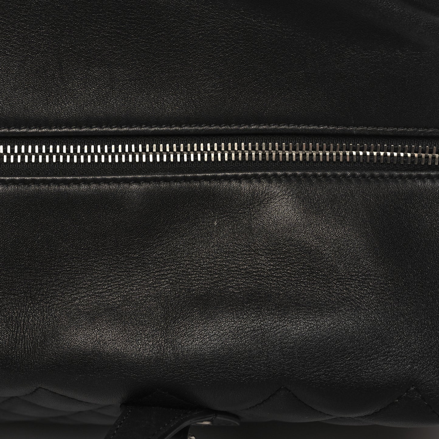 Calfskin Quilted Feather Weight Bowling Bag Black